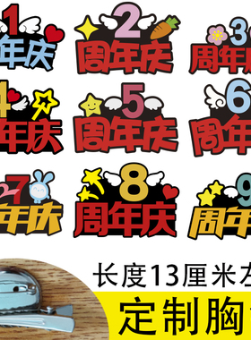定制周年庆胸牌公司超时商场周年庆胸针工作人员胸牌店庆活动展示