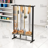 超市拖把扫把展示架挂拖布货架五金店收纳放扫帚移动陈列置物架子