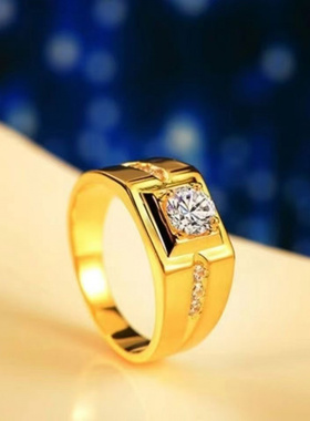 招财男士活口一排钻可调节婚戒