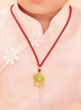 新款平安锁金吊坠1054