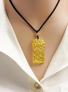 新款祥云麒麟金色平安吊坠