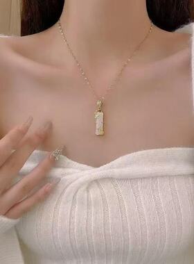白竹节金色O字链女项链