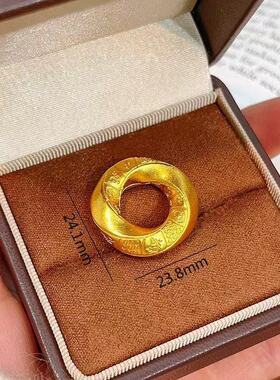 圆环金色扭转乾坤平安扣