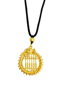 2026新款金色罗盘龙算盘吊坠