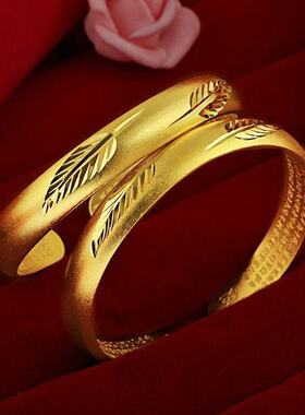 金色羽毛开口手镯2424