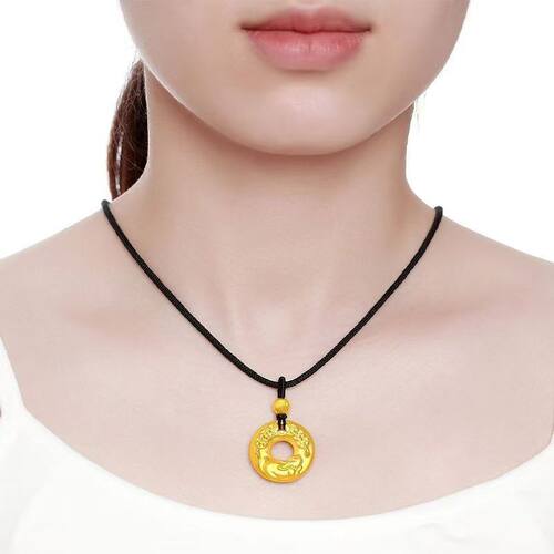 越南沙金电镀真金色钱兔吊坠男女