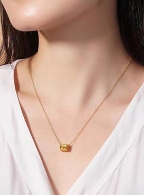 小蛮腰金色O字链钛钢项链