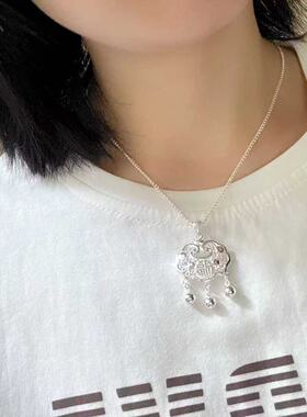 轻奢镂空平安锁女项链