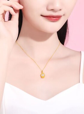 新款无相佛金色O字链吊坠