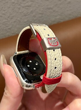 【kitty猫荔枝纹】适用于苹果iwatch11手表腕带apple表带se可爱10