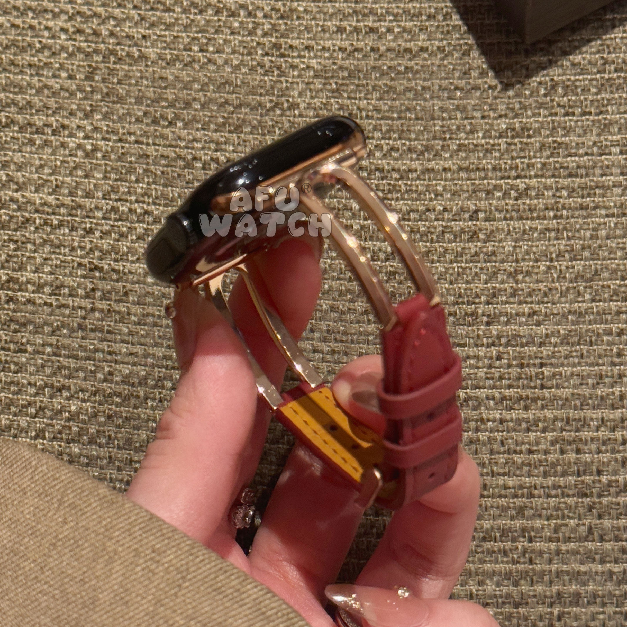 弧金柔皮适用苹果手表iwatch表带图片