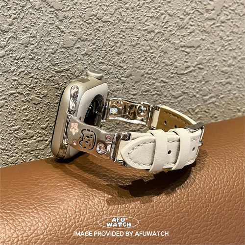 小狗小猫适用苹果11表带真皮牛仔