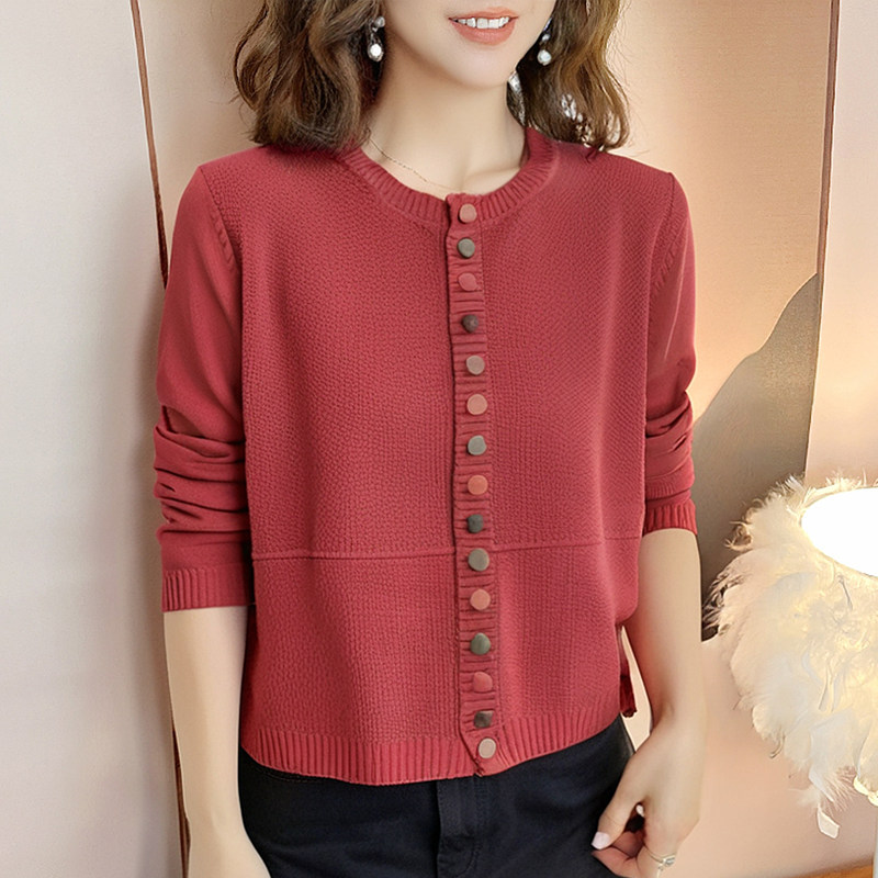 文艺休闲妈妈装针织衫春季圆领彩色纽扣纯色百搭显瘦开衫毛上衣女,女装/女士精品,中老年女装,淘宝优惠券,粉丝福利购,淘宝优惠卷