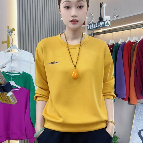 减龄休闲圆领长袖宽松显瘦卫衣