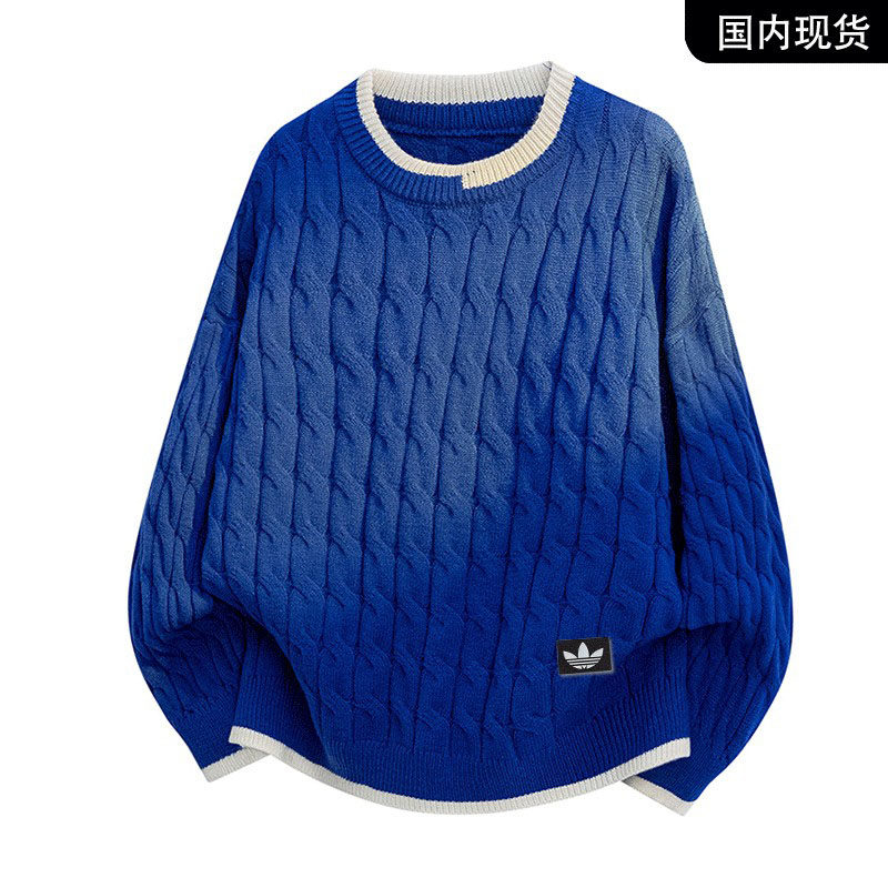 官方奥特莱斯】品牌折扣 秋冬季提花保暖套头毛衣高级情侣针织衫