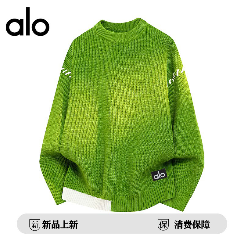 官方奥特莱斯】品牌折扣情侣秋冬季加绒加厚毛衣男宽松打底针织衫