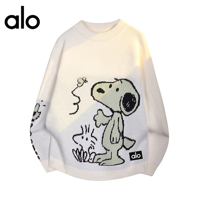 官方奥特莱斯】alo潮牌 美式慵懒感小众情侣男秋冬宽松针织衫毛衣