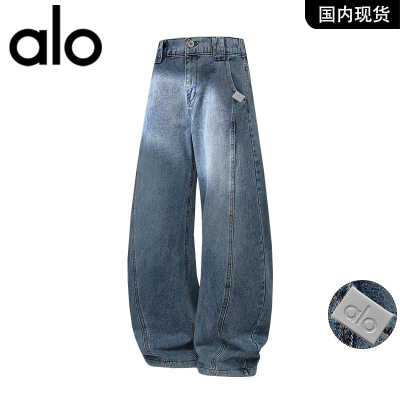 官方奥特莱斯品牌折扣 男款牛仔裤弯刀休闲裤宽松拼接款长裤