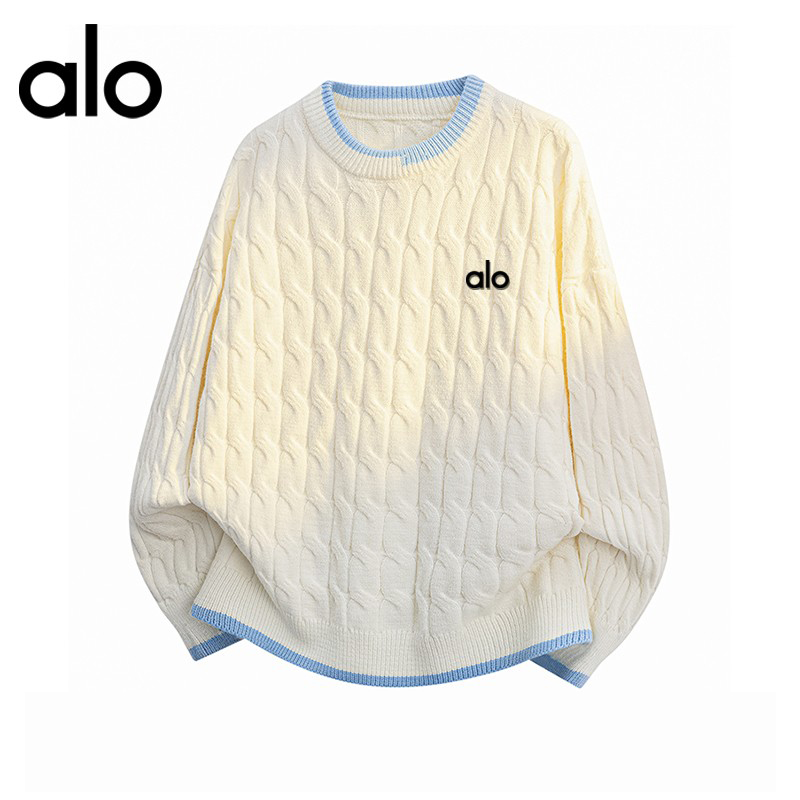 官方奥特莱斯】品牌折扣 情侣秋季针织打底衫高级感提花男女毛衣