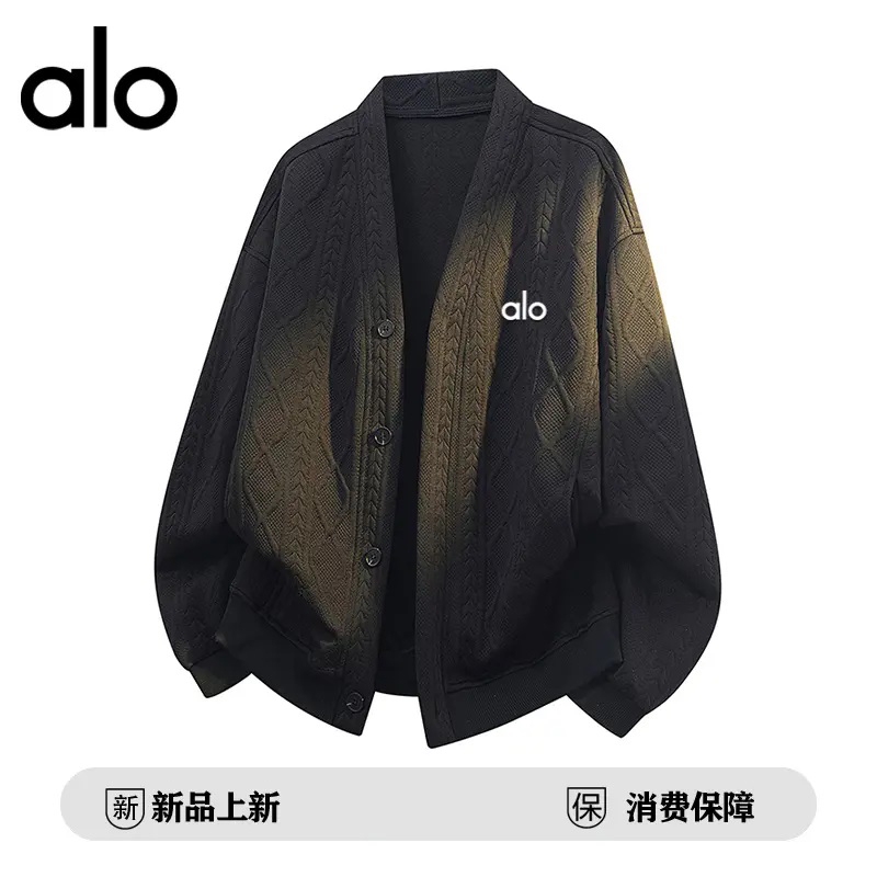 官方奥特莱斯】品牌折扣 情侣秋季开衫毛衣男休闲宽松针织衫外套