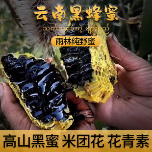 云南版纳黑蜂蜜花青素纯正野雨林悬崖生土蜂蜜米团花正品高海拔蜜