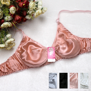 还你健康与舒适 真丝文胸100%桑蚕丝双面真丝内衣有无海绵B罩杯薄