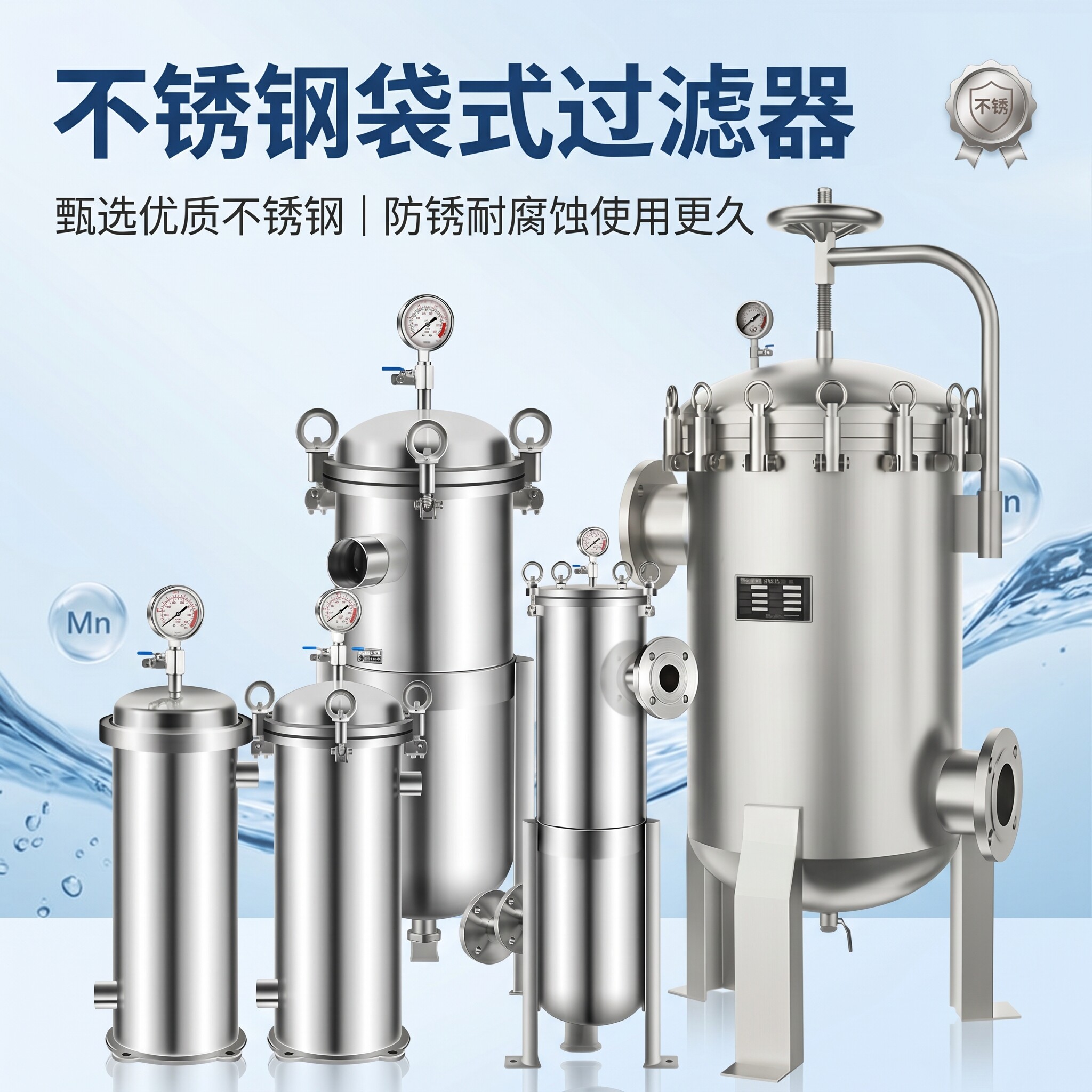 不锈钢袋式过滤器304工业用316前置过滤袋井水泥沙食用油精密保安