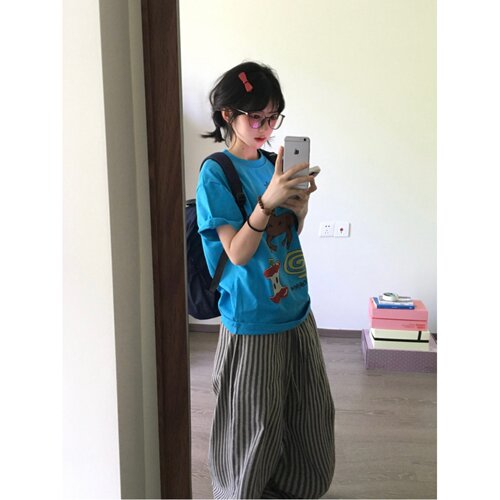 美式复古小马印花短袖显瘦T恤女