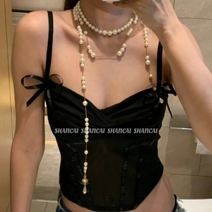 SHANCAI |破碎珍珠立体土星项链轻奢辣妹小众叠戴锁骨链