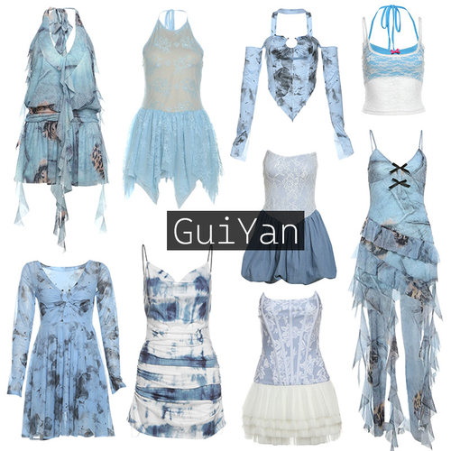 吊带裙显瘦蓝色百搭纯欲