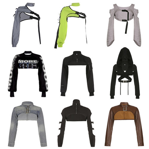 酷飒个性短款打歌服罩衫