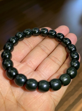 新疆和田玉塔县黑青玉手串玉质细腻油润颜色正尺寸10mm男女同款式