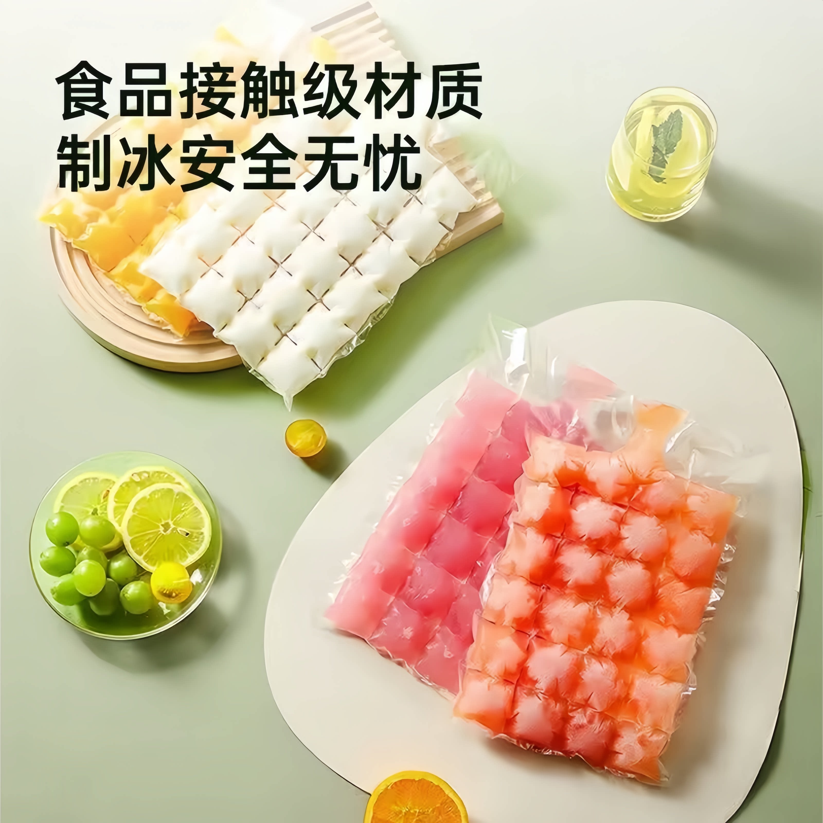一次性PE长条自封袋制冰袋加厚透明密封冰格袋自制碎冰冰冰格模具图片