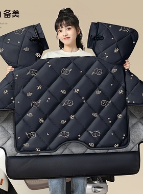 dm6挡风电动车挡风被冬季DE8SDE3DQ6DT5M5DM2S加厚防寒-黑色