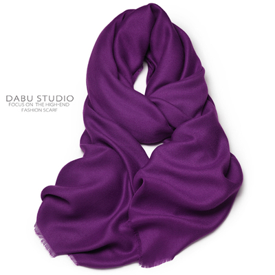 秋冬定制色温柔绛紫女富贵紫围巾