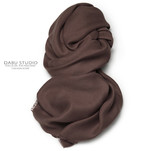 绝绝子！温柔可可咖啡太妃色纯色复古穿搭不输羊绒大尺寸秋冬围巾