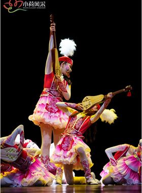 第十二届小荷风采托云牧场的琴声舞蹈演出服新疆维吾尔族表演服