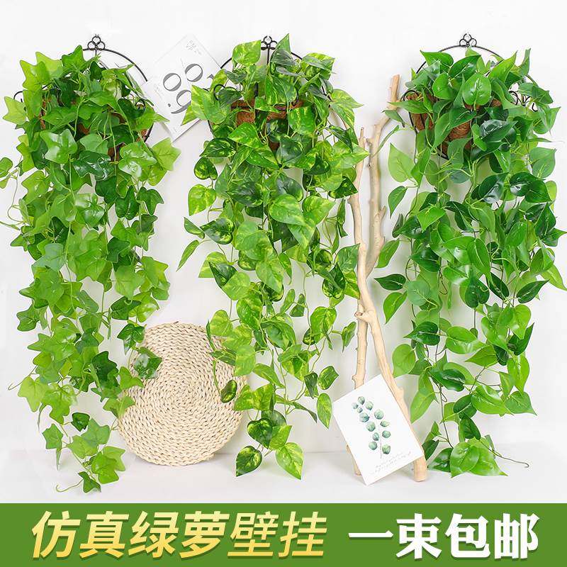 仿真绿藤萝客挂室墙绿植壁藤挂植物装厅饰垂假花吊条内蔓吊兰吊篮