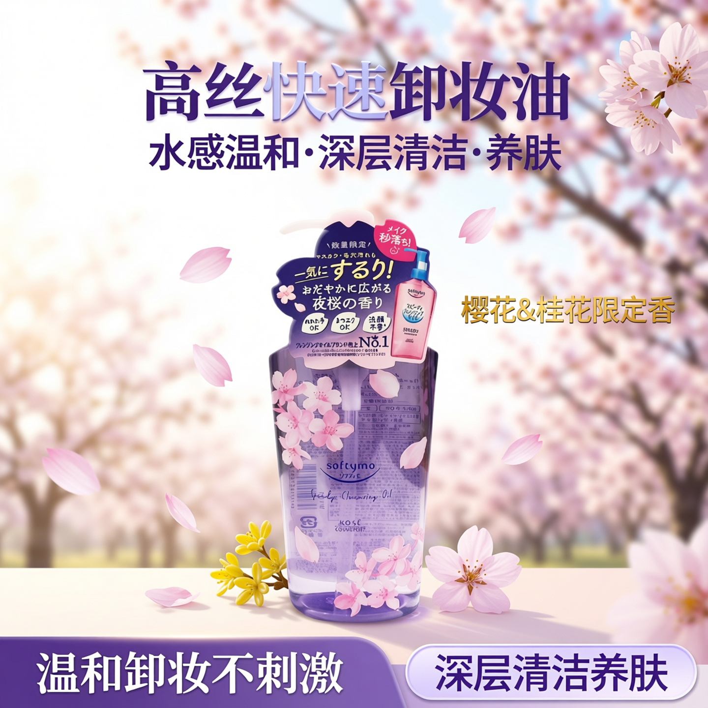 高丝快速卸妆油水感温和深层清洁养肤樱花&桂花限定香