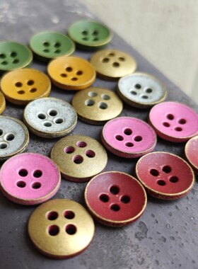纯铜实心四眼11.5mm纽扣5粒 高级铜制扣子定做 寄样配色服务咨询