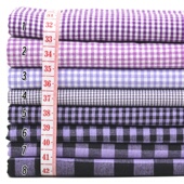 紫色系格子条纹波点布料半斤 连衣裙面料小样 手工布艺DIY衬衫