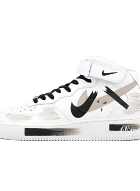 【定制球鞋】Nike Air Force1 AF1断裂钩子中帮潮流解构简约增高
