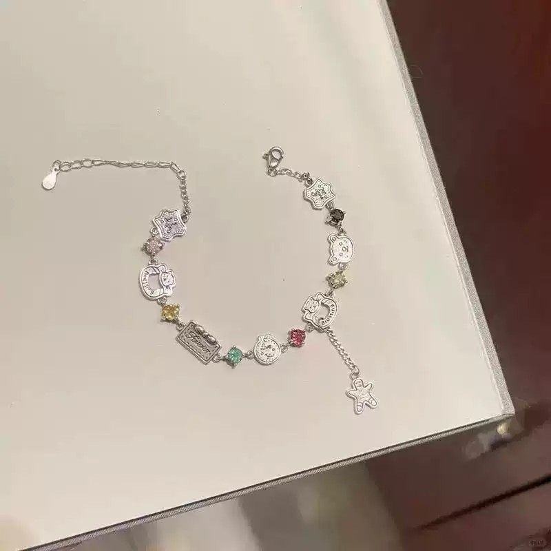 超可爱彩钻色姜饼人小熊手链精美百搭手环爆款高颜值手饰