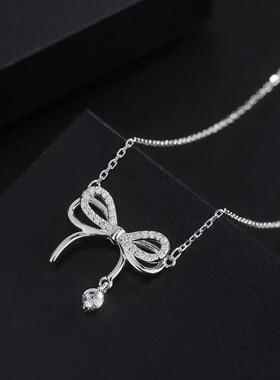 小众高级感蝴蝶结合金项链轻奢简约锁骨链网红同款百搭颈链
