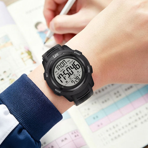 Lee电子手表男女款运动防水夜光多功能数字显示初中学生女孩文具