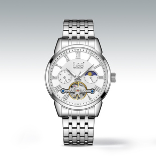 Lee旗舰店机械表男士 手表送男友礼物M471 全自动镂空商务钢带男款