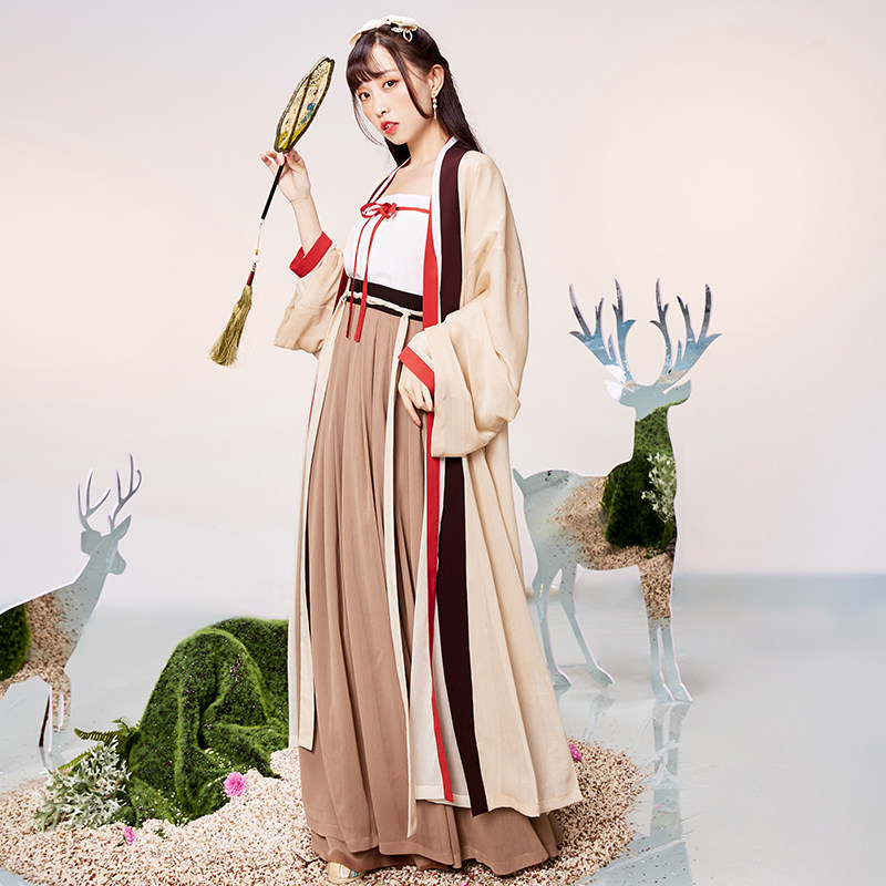 【十三余 小豆蔻儿】[鸣沙]双层长褙子宋抹一片式下裙汉服女