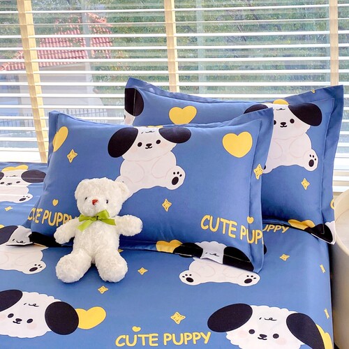 斜纹纯棉枕套一对装卡通家用加厚