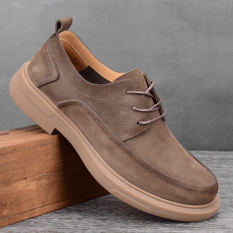 减震厚底皮鞋复古风透气牛皮高端