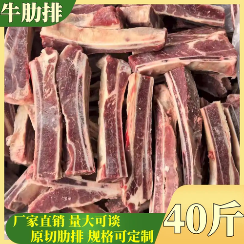 冷冻新鲜牛肋排多肉牛肋排 黄膘牛排生鲜牛排骨40斤整箱免费切割
